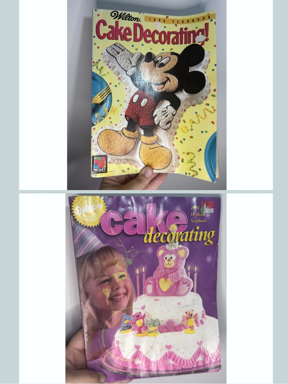 Wilton Cake Decorating Yearbooks 1996 1998 Vintage Disney Mickey Bundle
